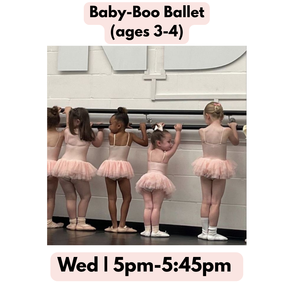 Baby-Boo Ballet (ages 3-4)| Wed 5PM-5:45PM